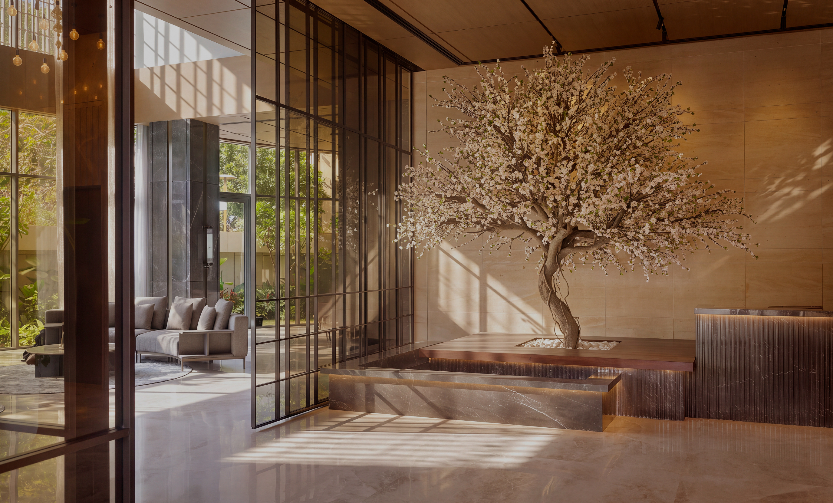 Grand Entrance Foyer with Tree